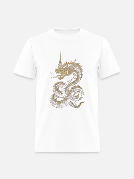 Golden Dragon Embroidery Art - Men's T-Shirt - white