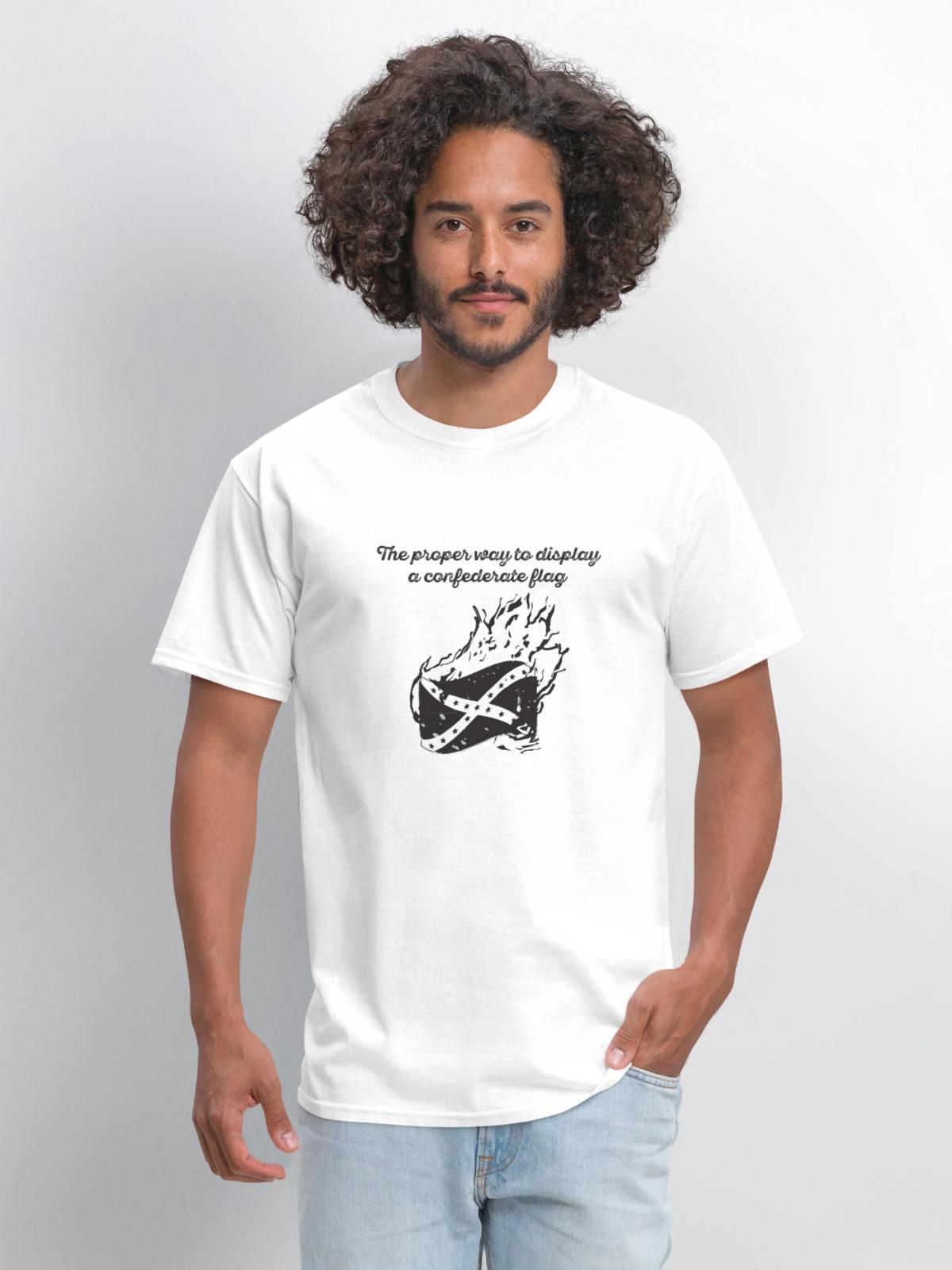 Burn the Confederate Flag - Men's T-Shirt - white - Front - Jose (178cm)