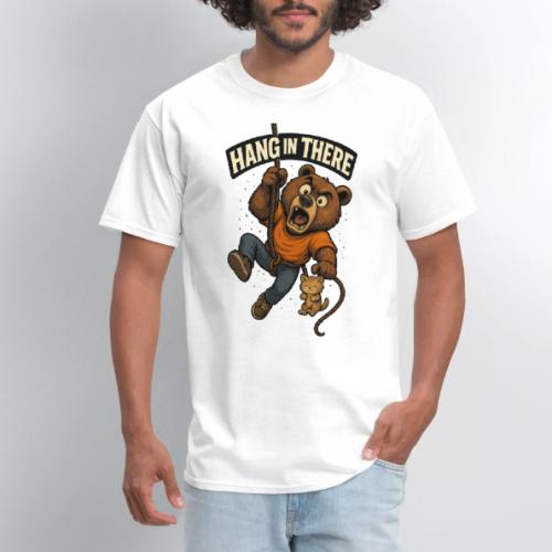 Cute Hang in There Bear Motivation Shirt - Men's T-Shirt