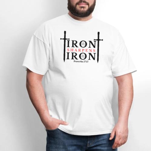 Iron Sharpens Iron - Proverbs 27:17 (Black & Red) - Men's T-Shirt