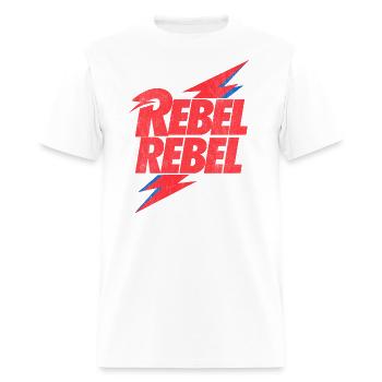 David Bowie Rebel Rebel Avec Flash - T-shirt Homme - blanc - Devant - Jose (178cm)