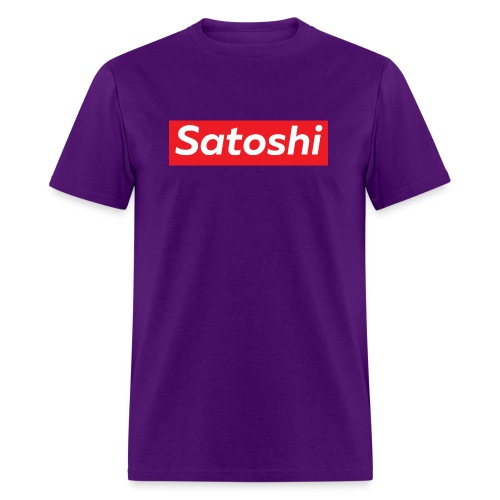 Bitcoin Satoshi Red Box Logo - Men's T-Shirt