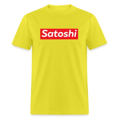 Bitcoin Satoshi Red Box Logo - Men's T-Shirt