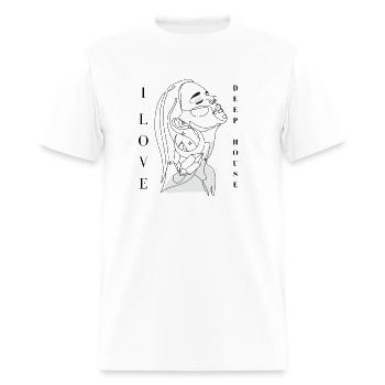 I love deep house - Men's T-Shirt - white - Front - Jose (178cm)