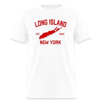 Long Island Ny Native Long Islander Map Nyc - Men's T-Shirt - white - Front - Jose (178cm)