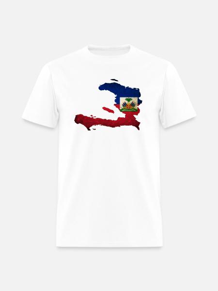 Haiti Flag Map - Men's T-Shirt - white