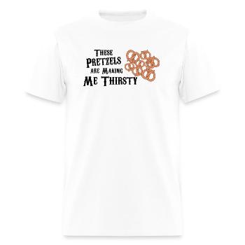 Laundry These Pretzels are Making Me Thirsty Adult - Men's T-Shirt - white - Front - Jose (178cm)