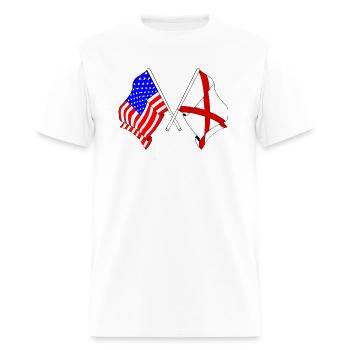 Drapeau des États-Unis et de l’État de l’Alabama - T-shirt Homme - blanc - Devant - Jose (178cm)