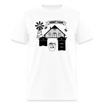 Honey farm with greenhouses and honey pot - Men's T-Shirt - white - Front - Jose (178cm)