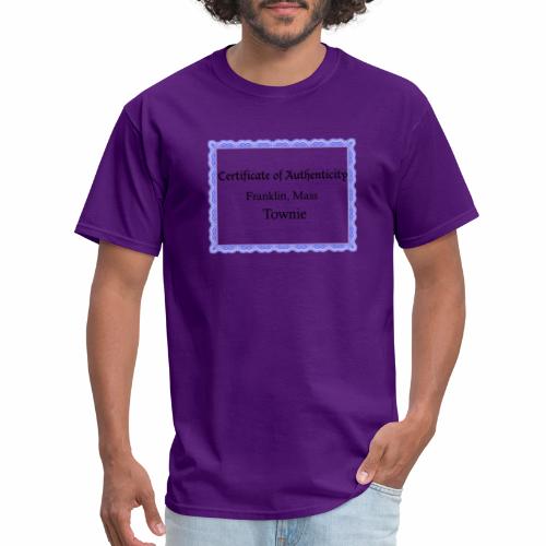 Franklin Mass townie certificate of authenticity - Men's T-Shirt