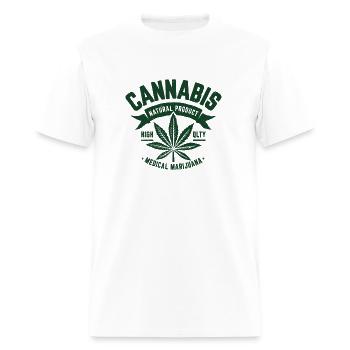 Cannabis Grunge Emblem - Men's T-Shirt - white - Front - Jose (178cm)