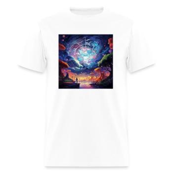 Lucid City [Surreal Aesthetic] - Men's T-Shirt - white - Front - Jose (178cm)