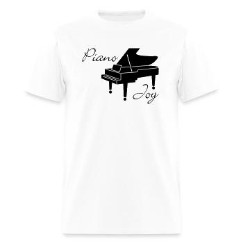 Piano joy, piano with text: 'Piano Joy' - Men's T-Shirt - white - Front - Jose (178cm)
