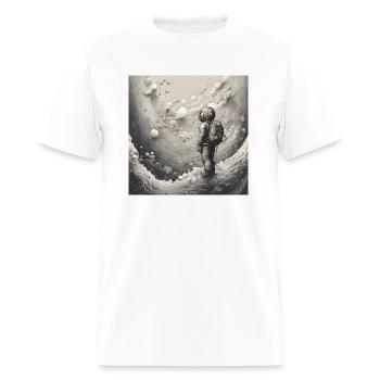 Galactic Explorer: Astronaut Standing on clouds - Men's T-Shirt - white - Front - Jose (178cm)