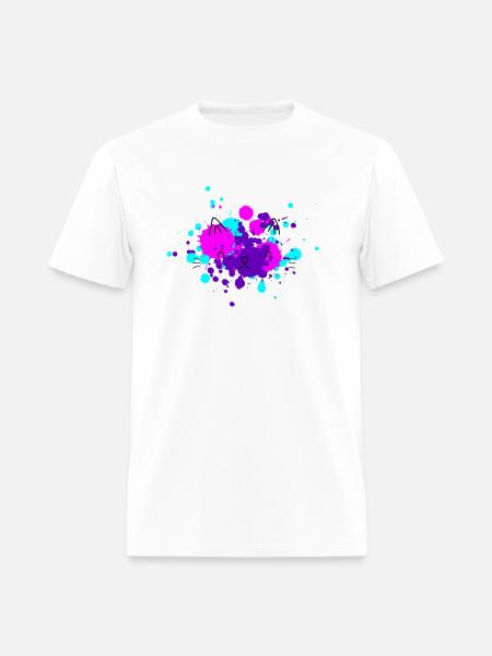 Cat face in paint - Men's T-Shirt - white