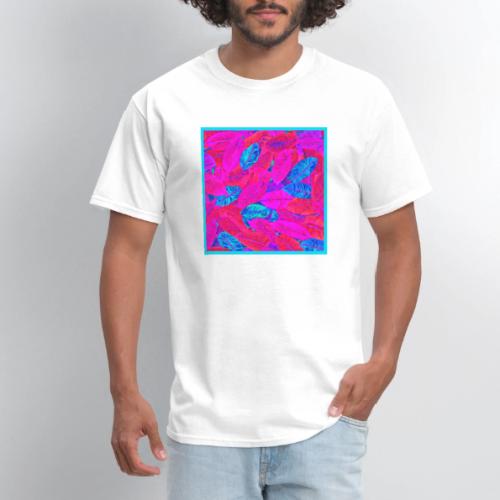 Vibrant Neon Leaves Artful Elegance - Men's T-Shirt