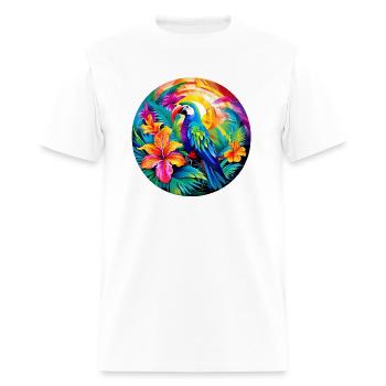 circular-design-featuring-a-bustling-tropical - Men's T-Shirt - white - Front - Jose (178cm)