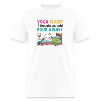 yoga class - Men's T-Shirt - white - Front - Jose (178cm)