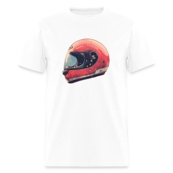 Sleek 3D Motorcycle Helmet on Black Background Mod - Men's T-Shirt - white - Front - Jose (178cm)