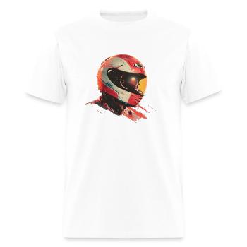 Sleek Motorcycle Helmet Vector Art on Black Backgr - Men's T-Shirt - white - Front - Jose (178cm)