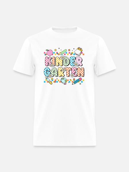 Kindergarten Checkerboard Teacher - Men's T-Shirt - white
