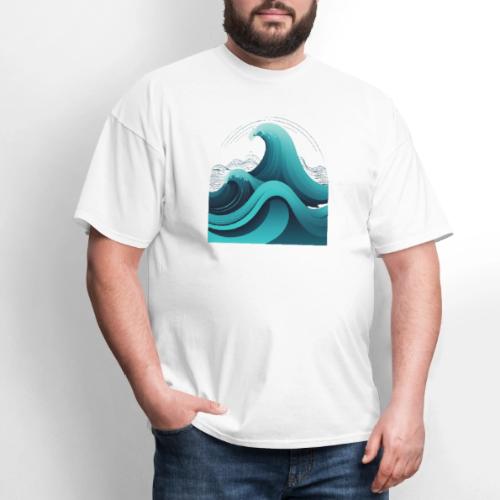 Dynamic Ocean Wave Illustration - Men's T-Shirt