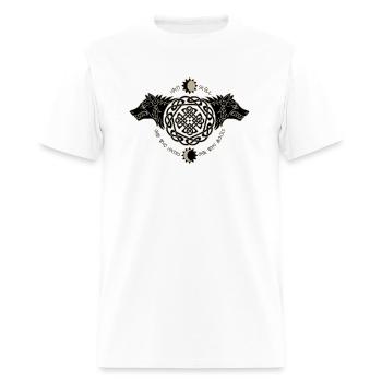 Skoll And I Wolf Fenrir Norse Nordic Symbol - Men's T-Shirt - white - Front - Jose (178cm)