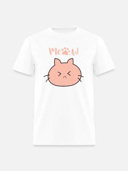 Meow cat funny face - Men's T-Shirt - white