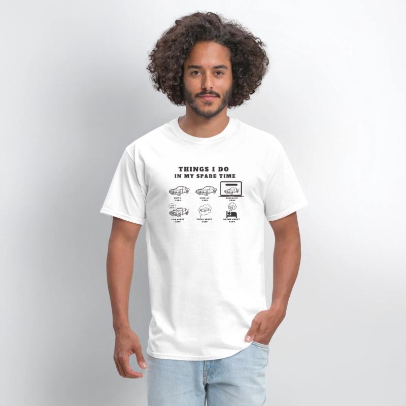 Sweat à Capuche Humour "Funny Things I Do In My Spare Time Cars" - Pour Amateurs De Voitures - Coupe Classique