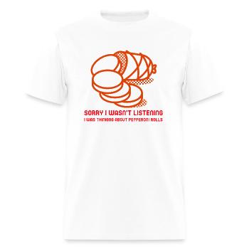 Thinking About Pepperoni Rolls - Men's T-Shirt - white - Front - Jose (178cm)