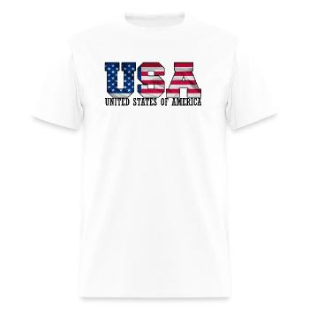 ÉTATS-UNIS ÉTATS-UNIS D’AMÉRIQUE - T-shirt Homme - blanc - Devant - Jose (178cm)