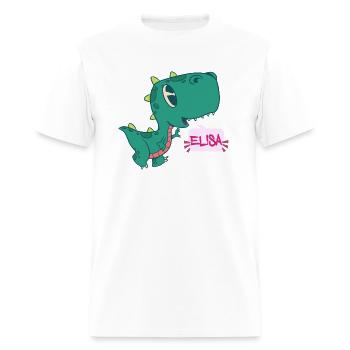 ELISA - Lovely girl name with cute dinosaur - Men's T-Shirt - white - Front - Jose (178cm)