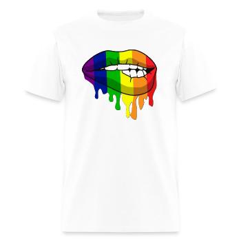 gay pride lips - Men's T-Shirt - white - Front - Jose (178cm)