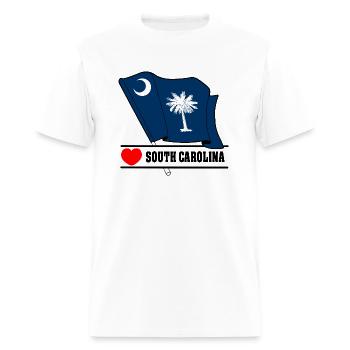 South Carolina flag heart 'SOUTH CAROLINA' - Men's T-Shirt - white - Front - Jose (178cm)