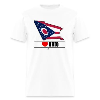 Flag Ohio heart 'OHIO' - Men's T-Shirt - white - Front - Jose (178cm)