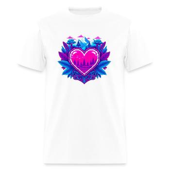 Pixelated Heart Bloom - Men's T-Shirt - white - Front - Jose (178cm)