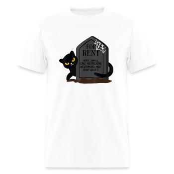 Dark Humor Cat Tombstone Halloween - Men's T-Shirt - white - Front - Jose (178cm)