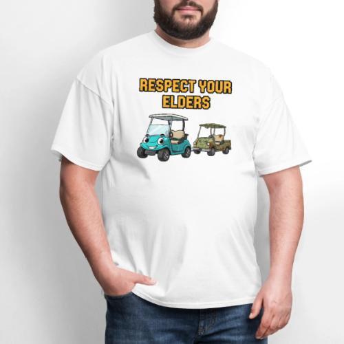 Golf Cart Humor T-Shirt | Respect Your Elders - Men's T-Shirt