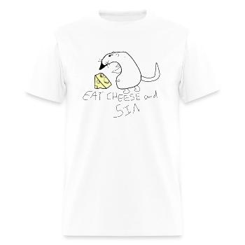 Eat Cheese and Sin - Men's T-Shirt - white - Front - Jose (178cm)