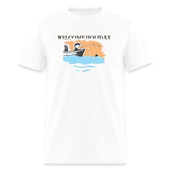 Vacances de bienvenue - T-shirt Homme - blanc - Devant - Jose (178cm)