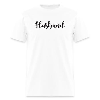 Husband Wording Cursive - Men's T-Shirt - white - Front - Jose (178cm)