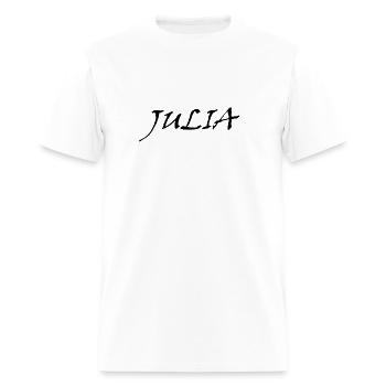 "JULIA" written with cute characters - Men's T-Shirt - white - Front - Jose (178cm)