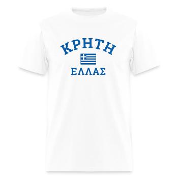 Crete Greece Greek Flag - Men's T-Shirt - white - Front - Jose (178cm)