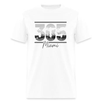 Miami 305 Area Code yline Florida - Men's T-Shirt - white - Front - Jose (178cm)