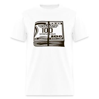 Money, cash, hundreds, Benjamins - Men's T-Shirt - white - Front - Jose (178cm)