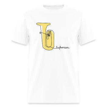 Euphonium Music One-Line Euphonium Brass-Orchestra - Men's T-Shirt - white - Front - Jose (178cm)
