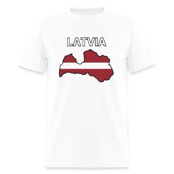 Latvia Flag Map - Men's T-Shirt - white - Front - Jose (178cm)