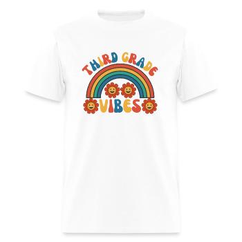 Third Grade Vibes Retro Groovy Third First Day - Men's T-Shirt - white - Front - Jose (178cm)