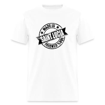 Made in Saint Lucia 100% Genuine - Men's T-Shirt - white - Front - Jose (178cm)