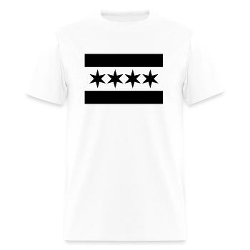 Chicago Flag: Iconic Windy City Flag T-Shirt - Men's T-Shirt - white - Front - Jose (178cm)